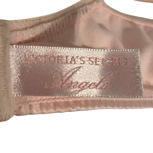 Victoria's Secret Angels Satin‎ Pink Lace Feminine Lingerie Bra Size 34C - Picture 9 of 9